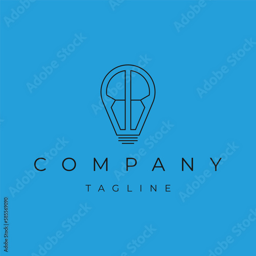Letter BB initial lamp solution bulblight icon logo design vector template