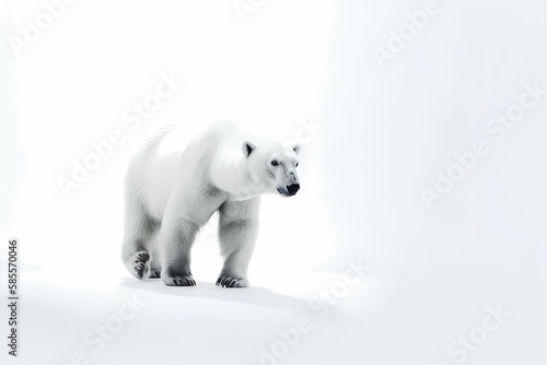 Bear full body isolated on white background  minimalistic realistic illustration