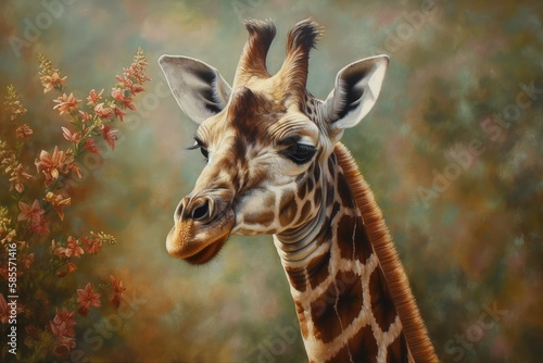 Giraffe oil painting © Man888