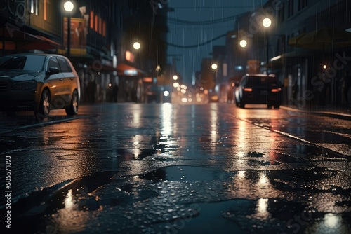 Raindrops on City Streets © Man888