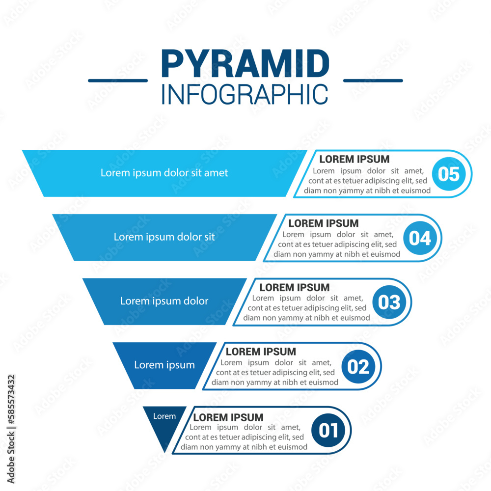 Stock Pyramid Vetor do Stock: Pyramid Infographic, funnel pyramid business ...