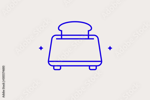 Geometric concept of toaster vector illustration in a flat style for website, mobile app, banner, ui ux, web design, business, marketing, landing, infographics, mockup,development 