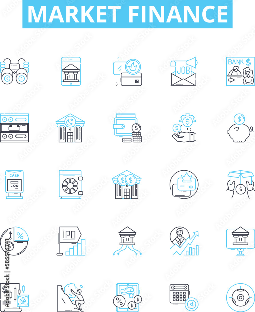 market finance vector line icons set. Finance, Markets, Investing, Trading, Securities, Bonds, Stocks illustration outline concept symbols and signs market finance vector line icons set. Finance, Markets, Investing, Trading, Securities, Bonds, Stocks illustration outline concept symbols and signs