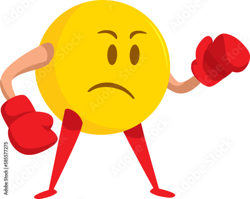 Emoji with boxing gloves ready to fight