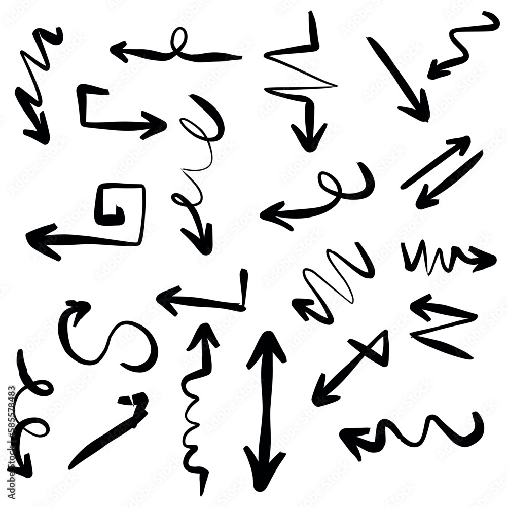 Set of hand drawn arrows on a white background. Hand-made doodles EPS Vector
Set of hand drawn arrows on a white background. Hand-made doodles EPS Vector