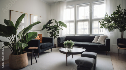 interior, room, furniture, home, black couch © jonatanRodriguez