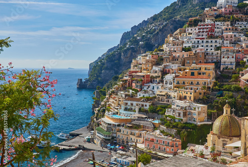 Beautiful view of Positano city in Amalfi Coast