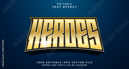 Editable text style effect - Heroes text style theme.