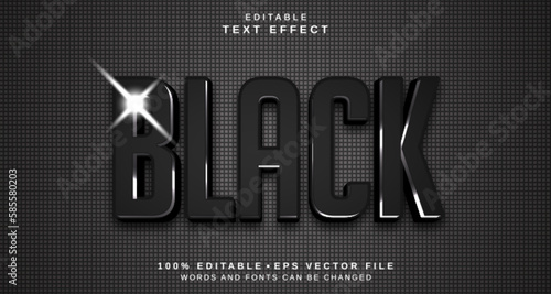 Editable text style effect - Black text style theme.