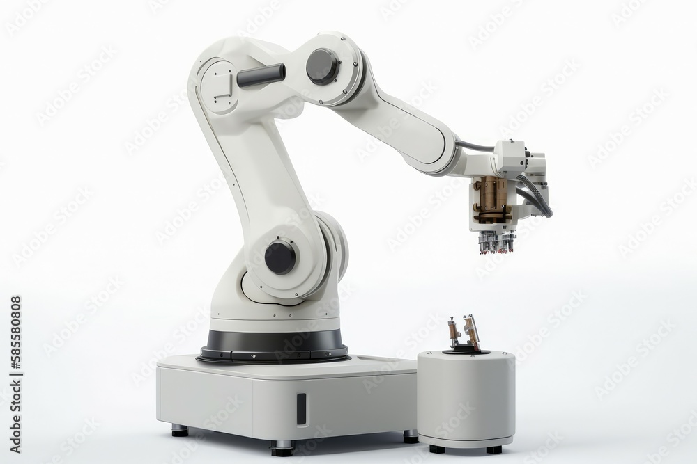 Portable robotic arm with station module. AI generated, human enhanced Portable robotic arm with station module. AI generated, human enhanced