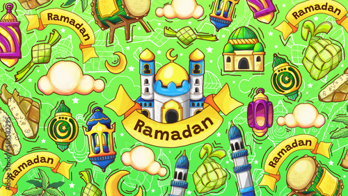 Cute Colorful Hand Drawn Ramadan Wallpaper