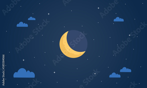 Wallpaper Mural Vector night sky clouds. Moonlight. Background design. Flat style Torontodigital.ca