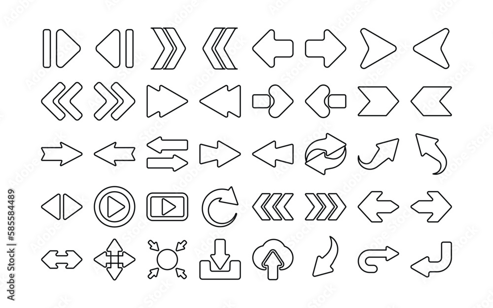 Outline Arrow Icon Mega Set Vector With Black and White Color, Different Style Arrow Icons, Left Arrow, Back Arrow, Direction, Cursor For Website and Apps Outline Arrow Icon Mega Set Vector With Black and White Color, Different Style Arrow Icons, Left Arrow, Back Arrow, Direction, Cursor For Website and Apps