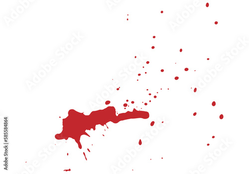 Blood drops effect isolated on white background. Blood stains imitation for Halloween, horror, detective story with murder or other using. Vector illustration.