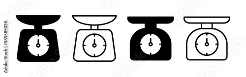 Scales icon vector for web and mobile app. Weight scale sign and symbol