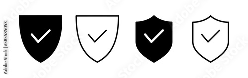Shield check mark icon vector for web and mobile app. Protection approve sign. Insurance icon