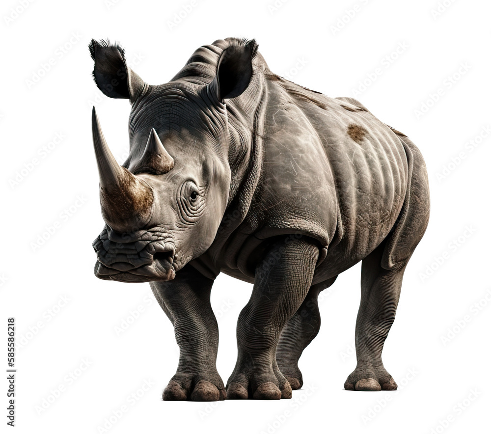 Rhinoceros on white background