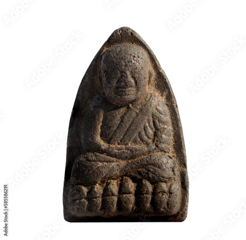 Amulet, Macro Thai buddha amulet, clipping path and alpha