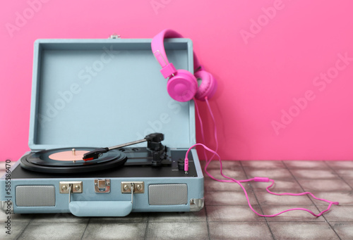 Record player with vinyl di...
