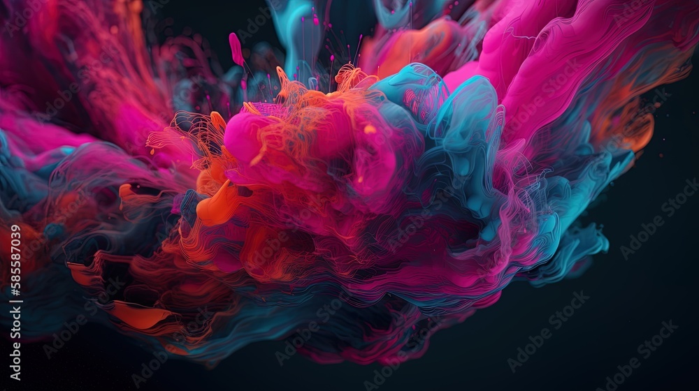Dynamic 3D abstract background: swirling liquids, splashes, cell shading, vibrant colors, bold outlines, soft lighting, limited animation, 8K resolution, depth of field effect. Dynamic 3D abstract background: swirling liquids, splashes, cell shading, vibrant colors, bold outlines, soft lighting, limited animation, 8K resolution, depth of field effect.