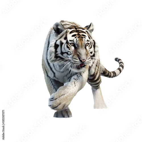 Cute tiger isolated on transparent background. © ayselucar