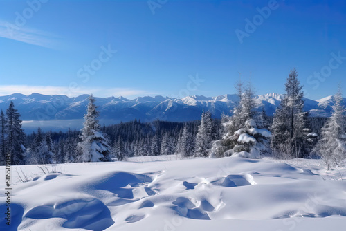 winter landscape in the mountains