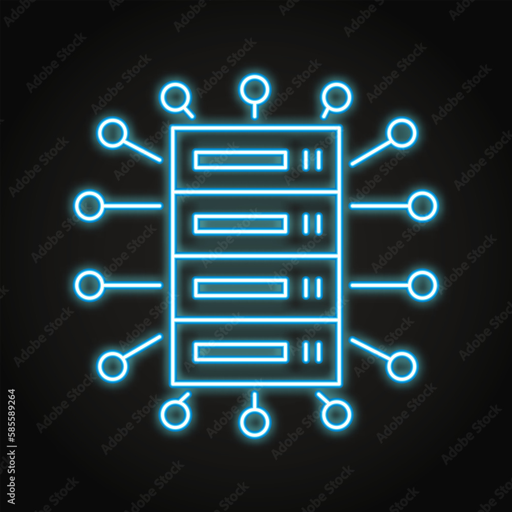 Obraz premium Big data neon icon in line style