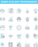 Green ecology environment vector line icons set. Eco-friendly, Green, Ecology, Recycling, Nature, Conservation, Sustainability illustration outline concept symbols and signs