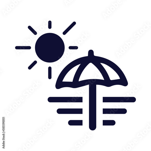 sun, umbrella, sunny, summer day icon