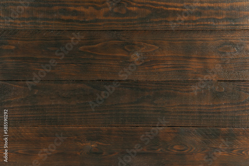 Texture of dark wooden surface as background, closeup