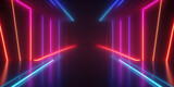 Neon Light Stage Tube  Background. Generativ AI 