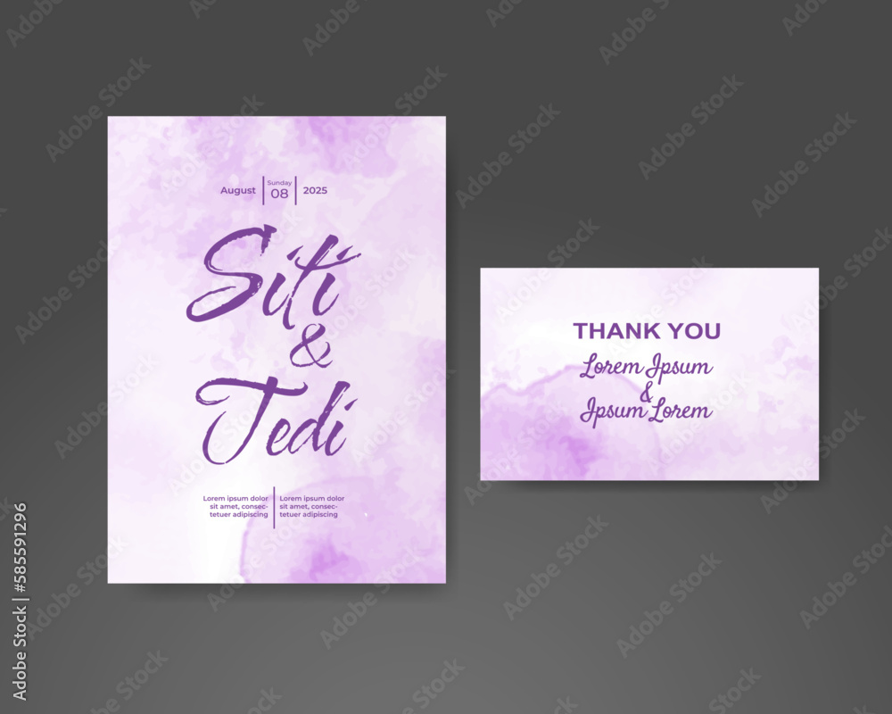 Wedding invitation with abstract watercolor background Wedding invitation with abstract watercolor background