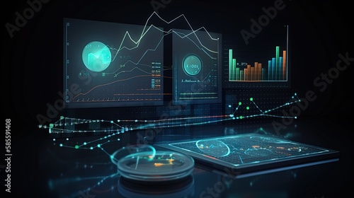 Data-Driven Insights: Visualizing the Power of Analytics in Business and Technology in 8K created with generative ai technology