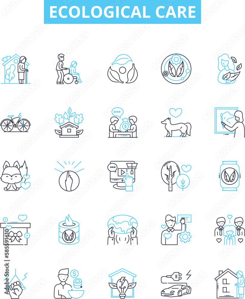 Ecological care vector line icons set. ecology, conservation, sustainability, environment, natural, organic, flora illustration outline concept symbols and signs Ecological care vector line icons set. ecology, conservation, sustainability, environment, natural, organic, flora illustration outline concept symbols and signs