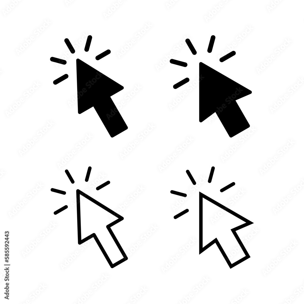 Click icon vector illustration. pointer arrow sign and symbol. cursor iconv Click icon vector illustration. pointer arrow sign and symbol. cursor iconv