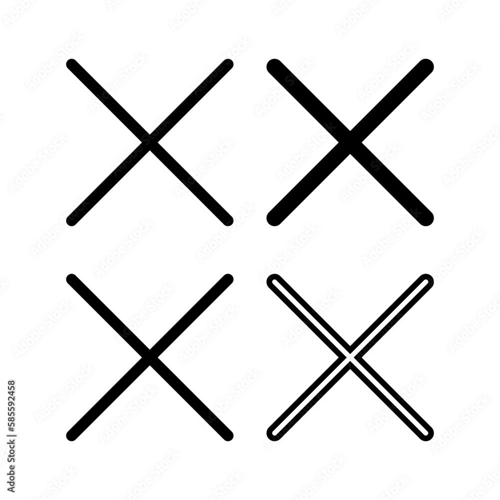 Close icon vector illustration. Delete sign and symbol. cross sign Close icon vector illustration. Delete sign and symbol. cross sign