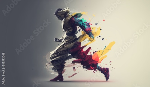 Wallpaper Mural Martial Arts Mastery: An Artistic Jiu Jitsu Fighter Illustration Torontodigital.ca