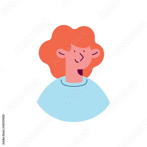 young redhead woman profile