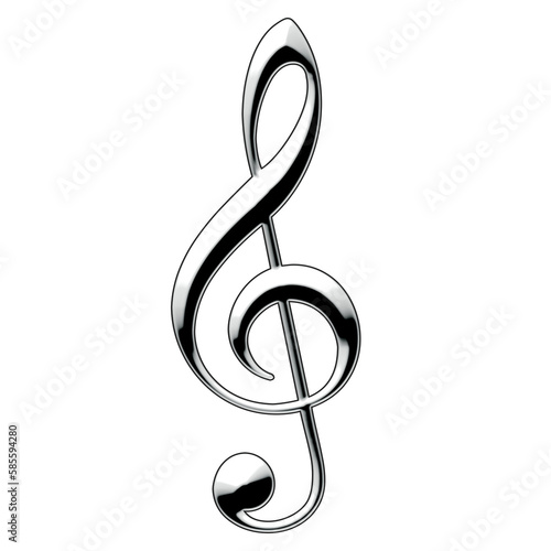 Fotografie Simple silver treble clef mark