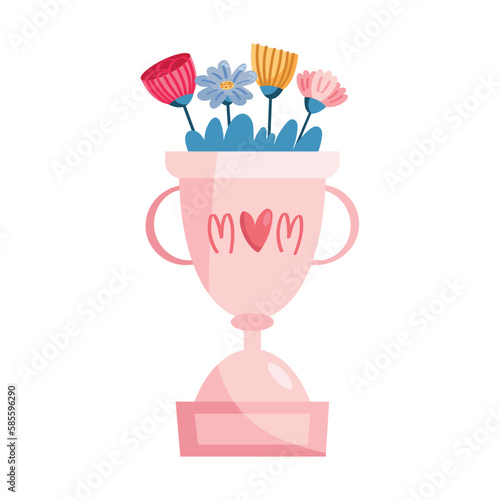 heart in mom trophy with flowers