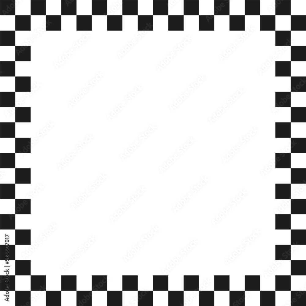 Checkers frame in line art style. Geometric seamless pattern. Vector illustration. Checkers frame in line art style. Geometric seamless pattern. Vector illustration.