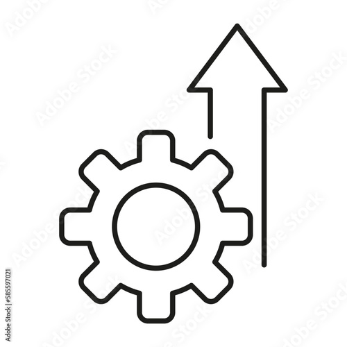 Arrow gear icon. Tech Symbol. Vector illustration.