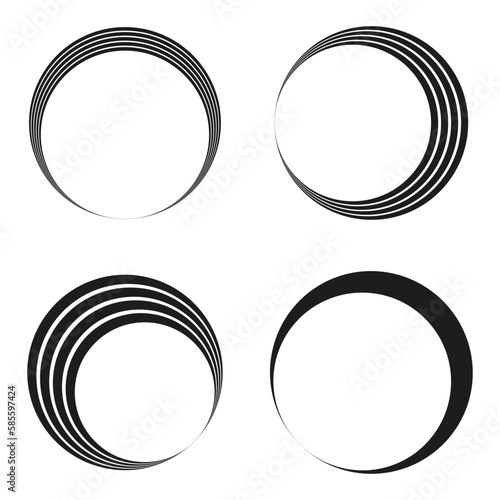 Circular spiral swirl twirl. Round shape. Vector illustration.