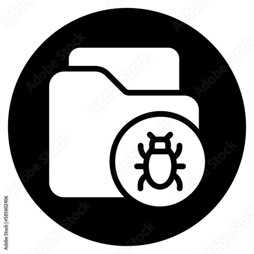 infected folder glyph icon