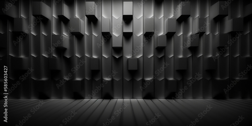 Obraz premium Black wall studio design