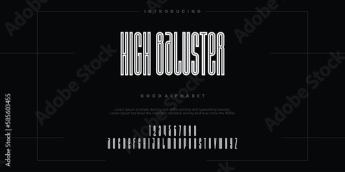 Abstract minimal modern alphabet fonts. Typography technology vector illustration