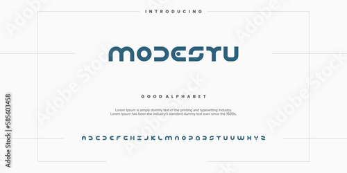 Modern abstract digital alphabet font. Minimal technology typography, Creative urban sport fashion futuristic font and with numbers. vector illustration