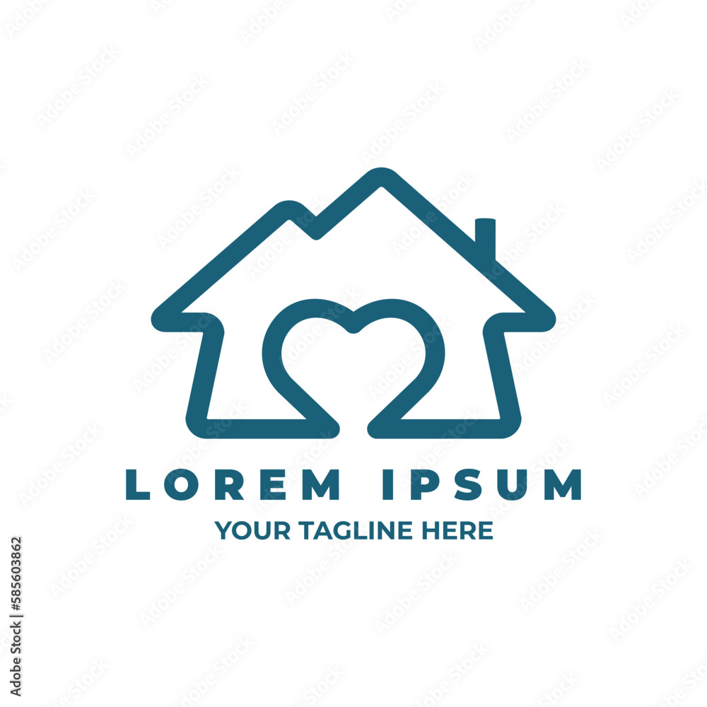 home sweet love heart logo icon symbol line design home sweet love heart logo icon symbol line design