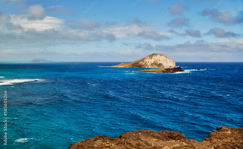 View looking at Makapu'u coastline on  the Windward side of Oahu, Hawaii