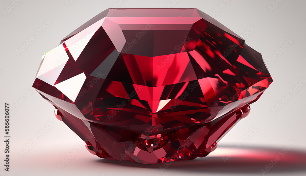 Ruby isolated on white background, 3d Generative AI